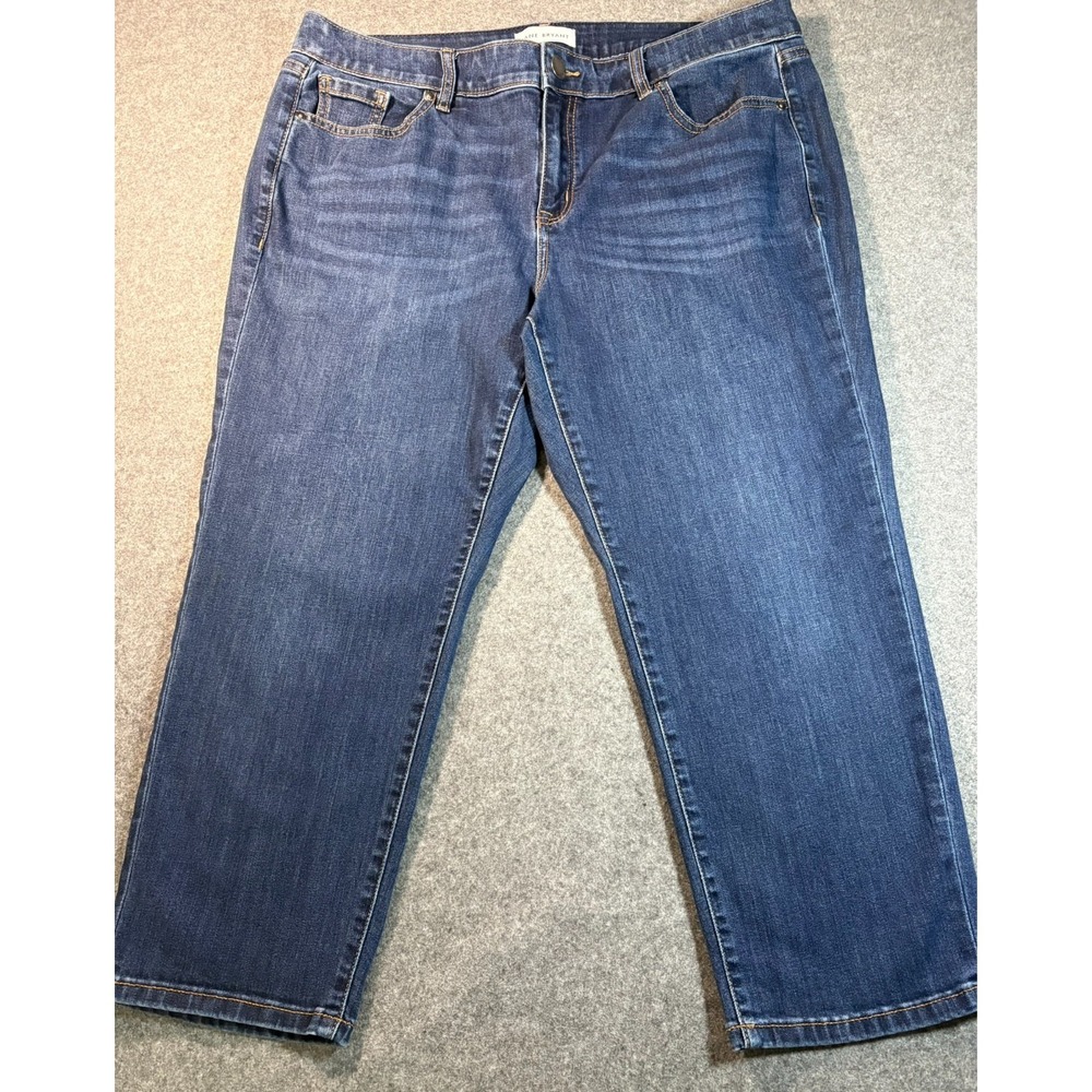 Lane Bryant Jeans Women Size 16 Flex Waist Mid Rise Girlfriend Crop Stretch